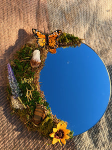 Virgo Crescent Moon Moss Mirror